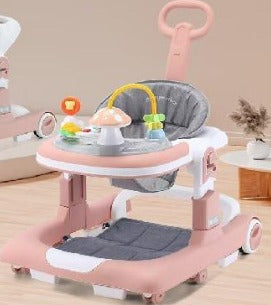 Multi-functional 3in1 Baby Mushroom Musical Walker - Pink